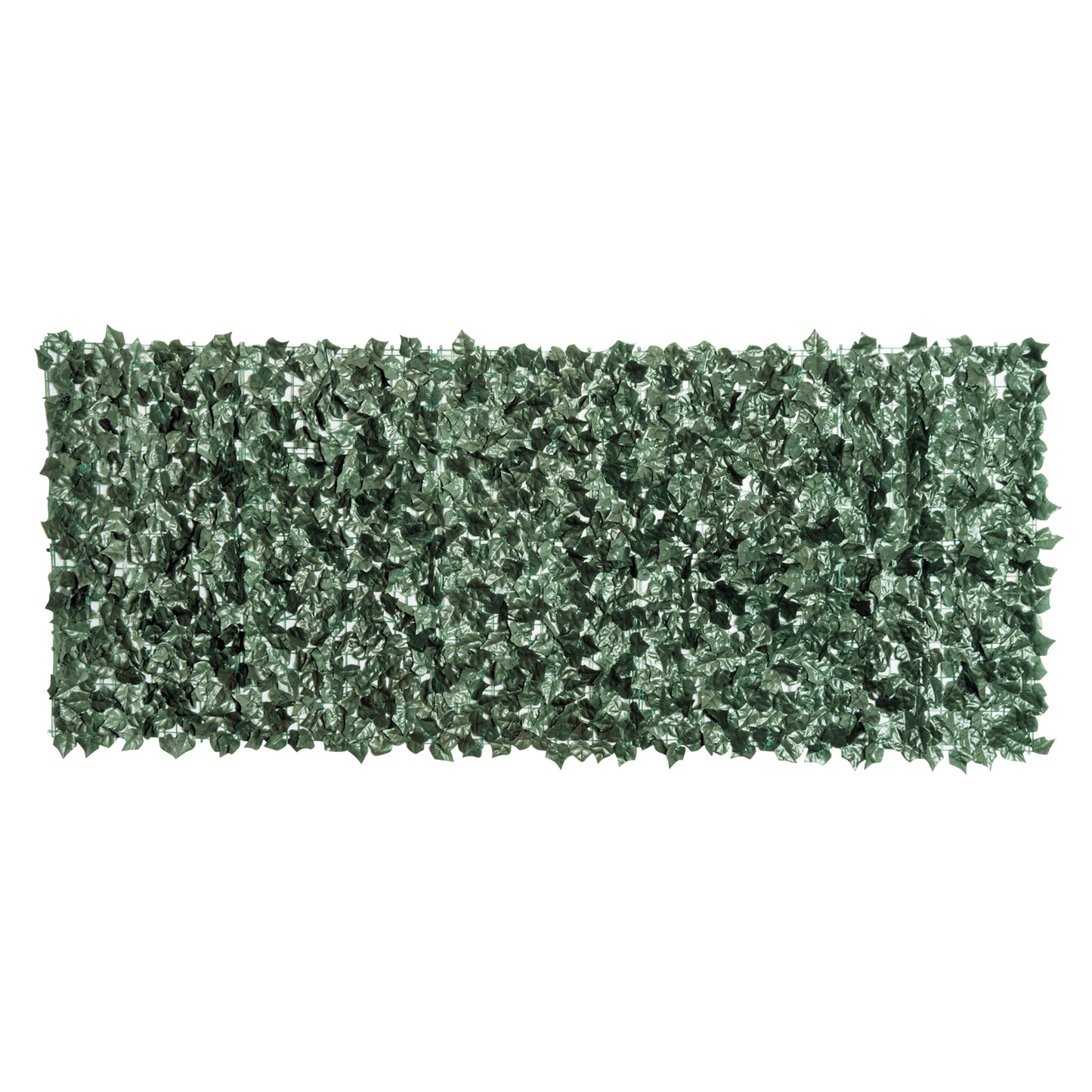 Photo of Outsunny 1-Piece Artificial Leaf Hedge Screen Privacy Fence Panel for Garden Outdoor Indoor Decor, Dark Green, 2.4M x 1M in 1M colour on a white background