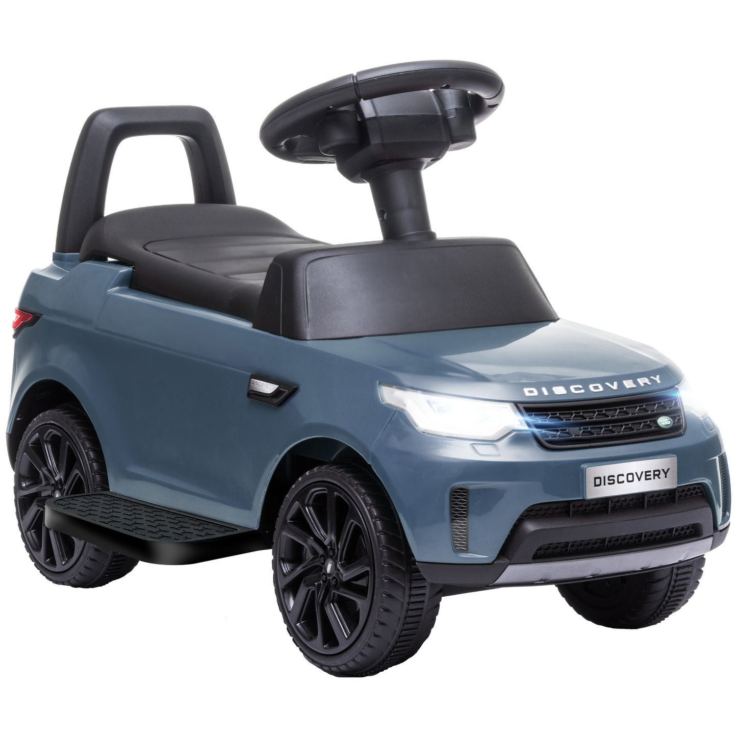 Photo of AIYAPLAY 2-in-1 Land Rover Licensed 6V Kids Electric Ride On Car, Sliding Car w/ Headlights, Music, for 18-60 Months, Light Blue in Blue colour on a white background