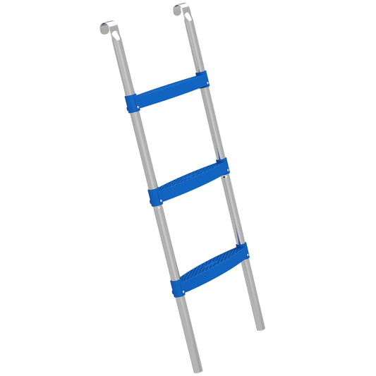 Photo of SPORTNOW Trampoline Ladder, 3-Steps with Horizontal Wide Steps, Universal Hook, Galvanised Steel Frame, 150kg Load Capacity in Capacity colour on a white background