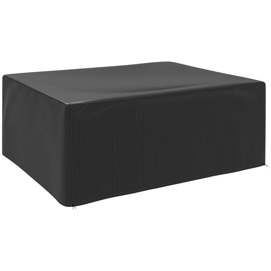 Photo of Outsunny Garden Furniture Cover, Waterproof Anti-UV Large Protective Patio Set Covers, 235 x 190 x 90cm, Black in Black colour on a white background