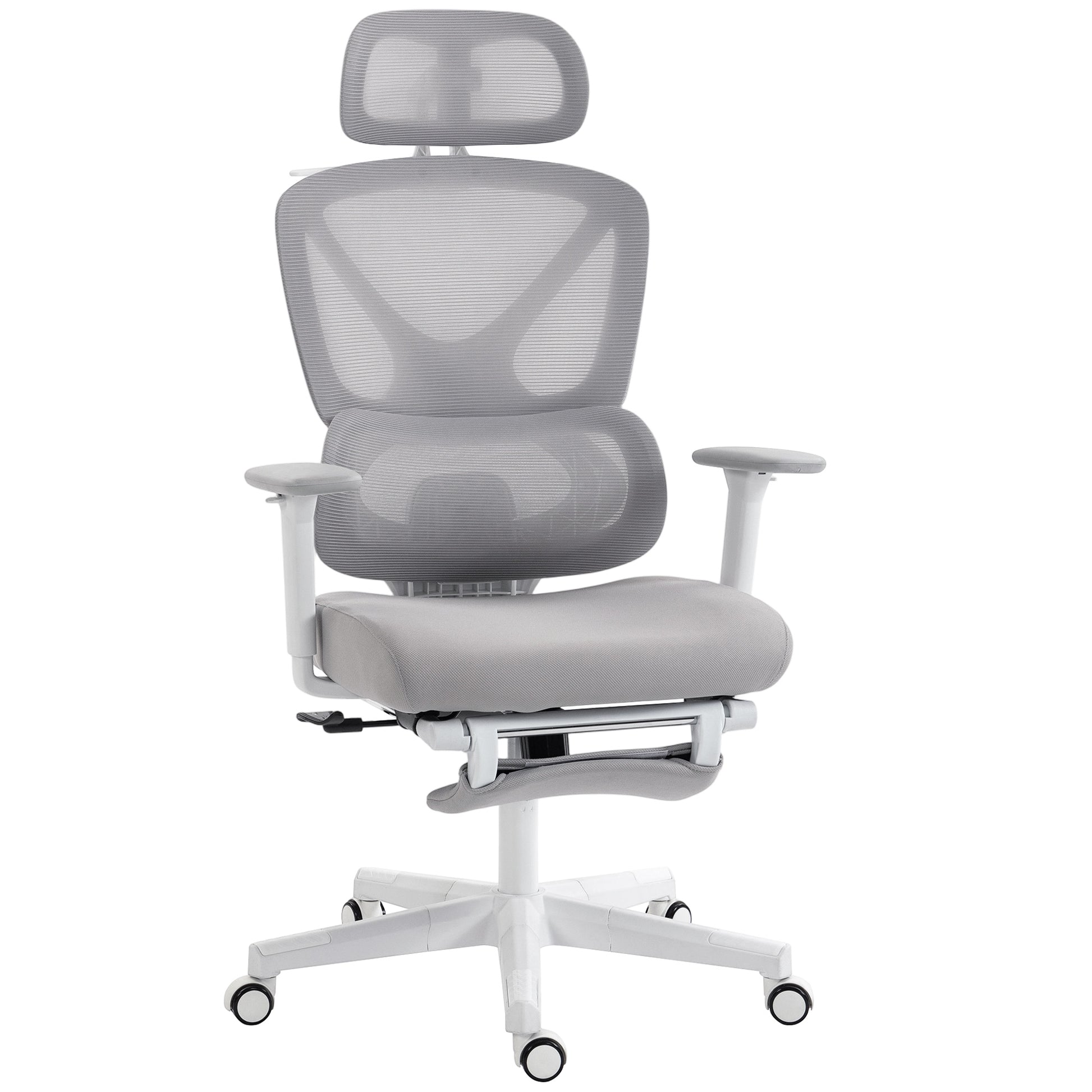 Photo of HOMCOM Ergonomic and Adjustable Office Chair - Grey in Grey colour on a white background