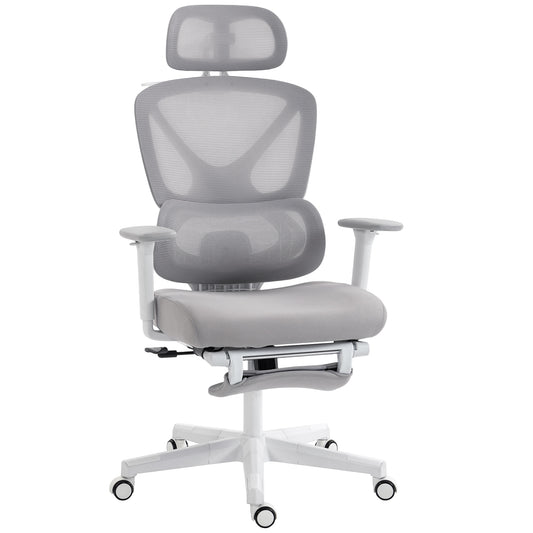 Photo of HOMCOM Ergonomic and Adjustable Office Chair - Grey in Grey colour on a white background
