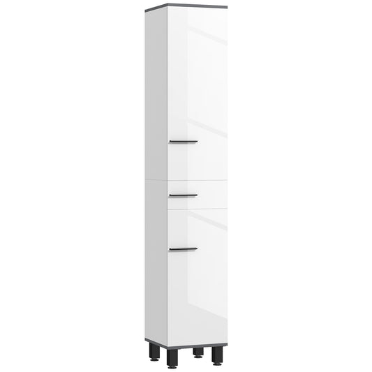 Photo of HOMCOM 190cm Slim Bathroom Storage Cabinet - White in White colour on a white background