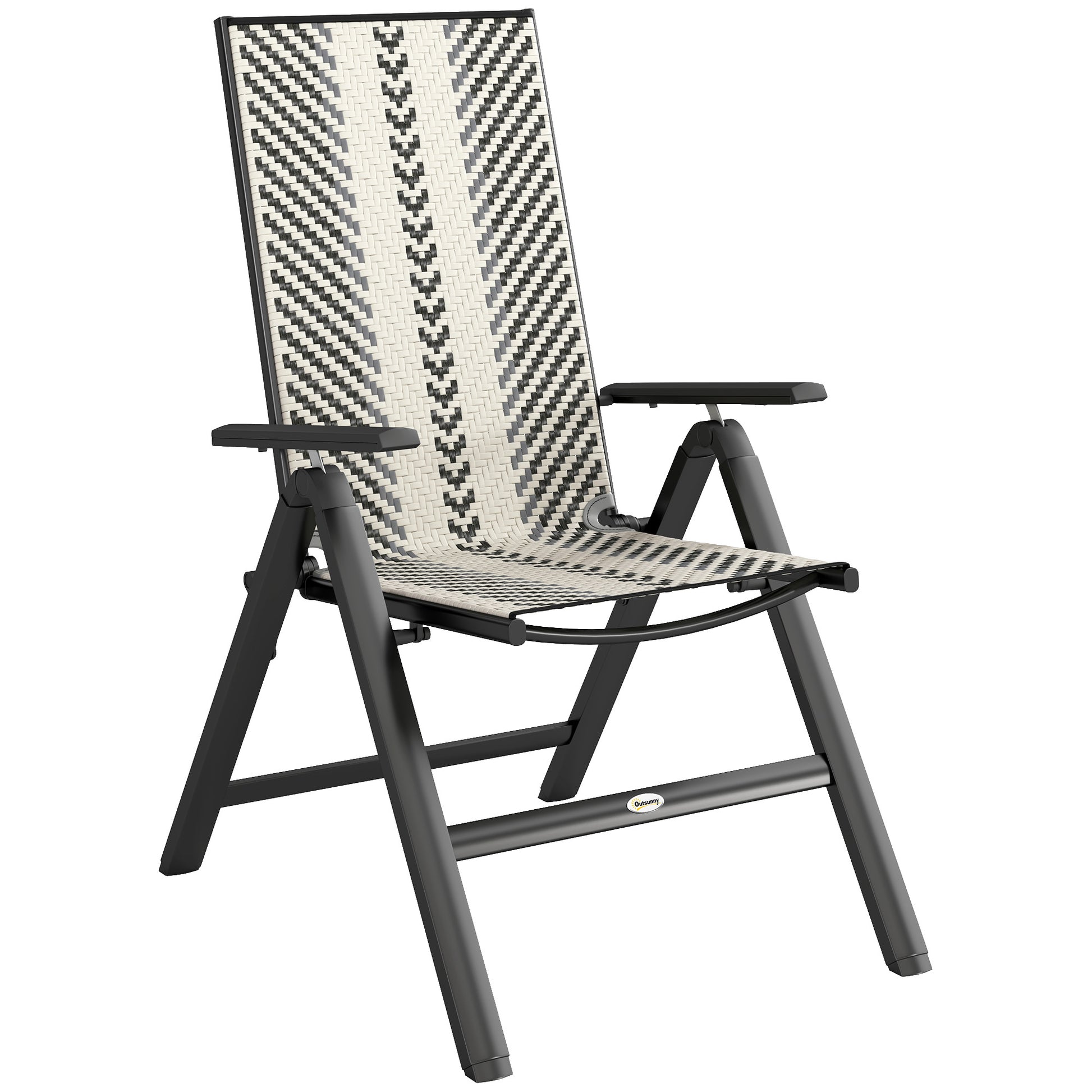 Photo of Outsunny Rattan Reclining Garden Chairs - Grey in Grey colour on a white background