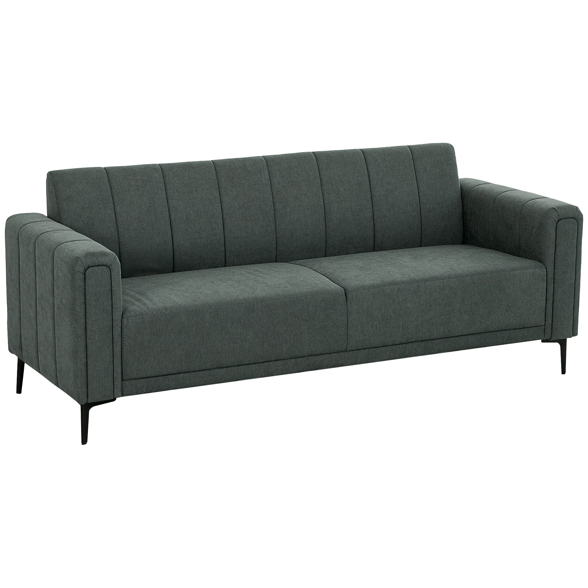 Photo of HOMCOM Three-Seater Relaxed Modern Sofa - Grey in Grey colour on a white background