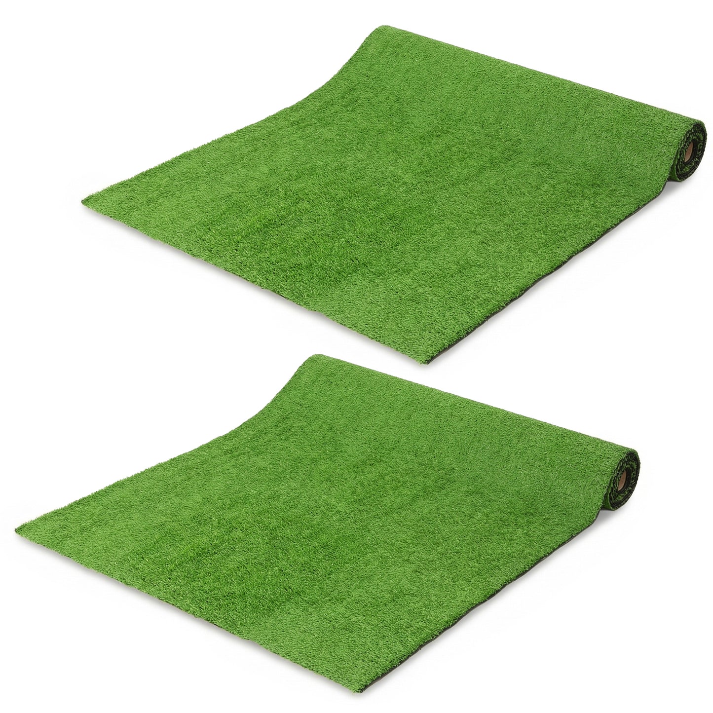 Photo of Outsunny Artificial Grass Turf Low Maintenance Realistic Lawn Pet Turf with Drain Holes for Garden 1m x 4m Green in Green colour on a white background