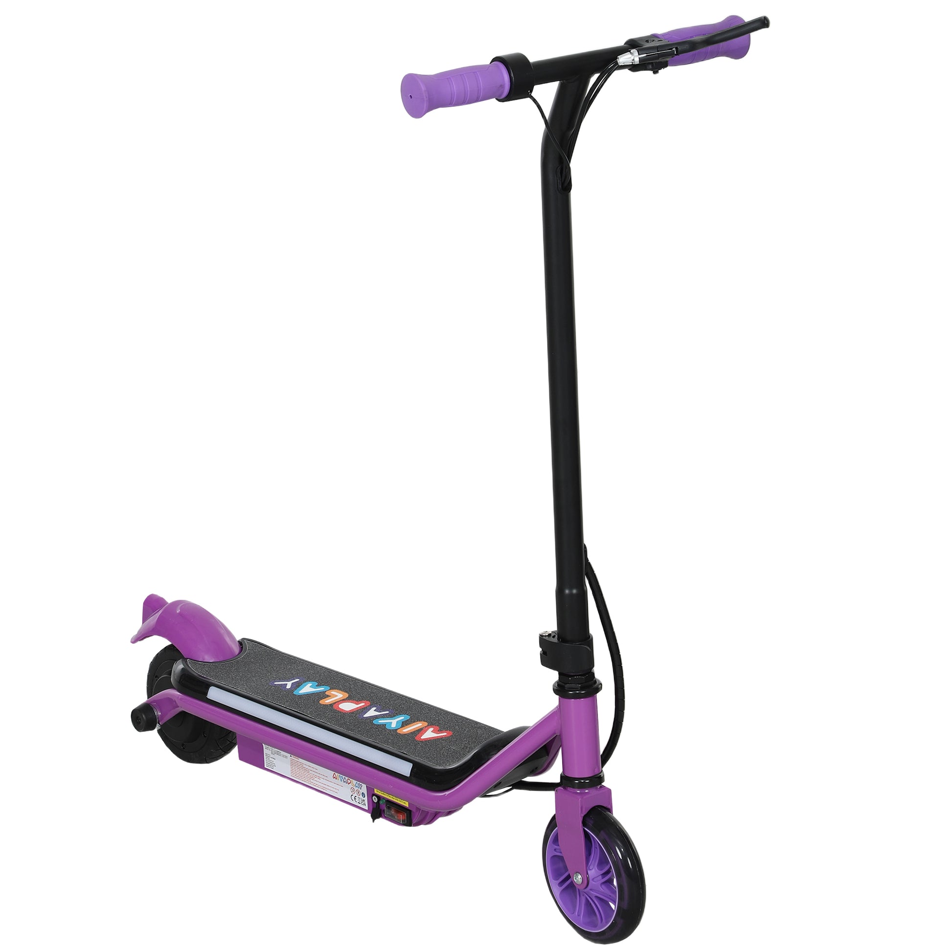Photo of AIYAPLAY Electric Scooter for Kids Aged 6-14 Years, with Colourful Lights, Purple in Purple colour on a white background