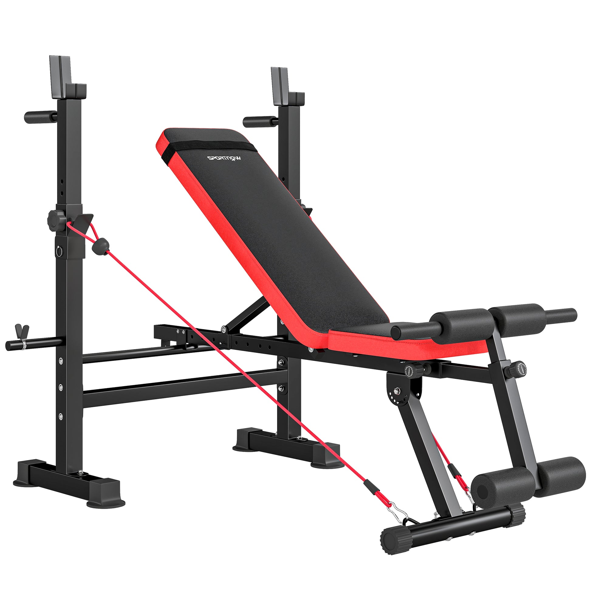 Photo of SPORTNOW Adjustable Weight Bench with Squat Rack and Dip Stand in Stand colour on a white background