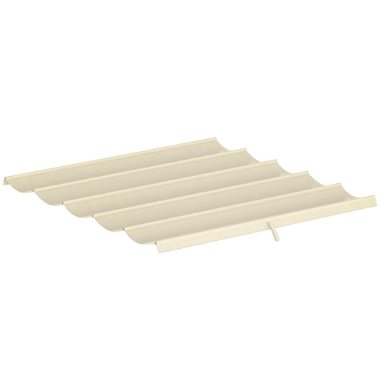 Photo of Outsunny Retractable Pergola Cover, 2.55 x 2.5 m Replacement Canopy Fabric for 3 x 3 m Frame, Roof Top Only, Cream White in White colour on a white background