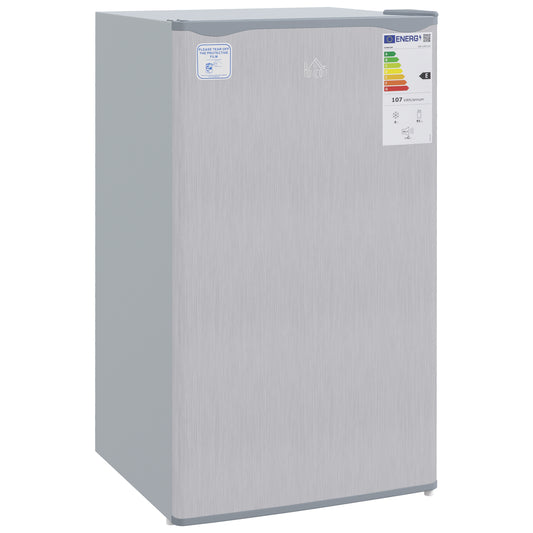 Photo of HOMCOM 91 Litre Freestanding Under Counter Fridge Freezer, Small Fridge with Chiller Box, Adjustable Thermostat, 47.5cm Wide, Grey in Grey colour on a white background