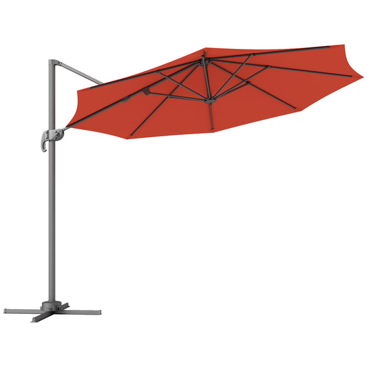 Photo of Outsunny Five-Position Overhanging Parasol - Orange in Orange colour on a white background