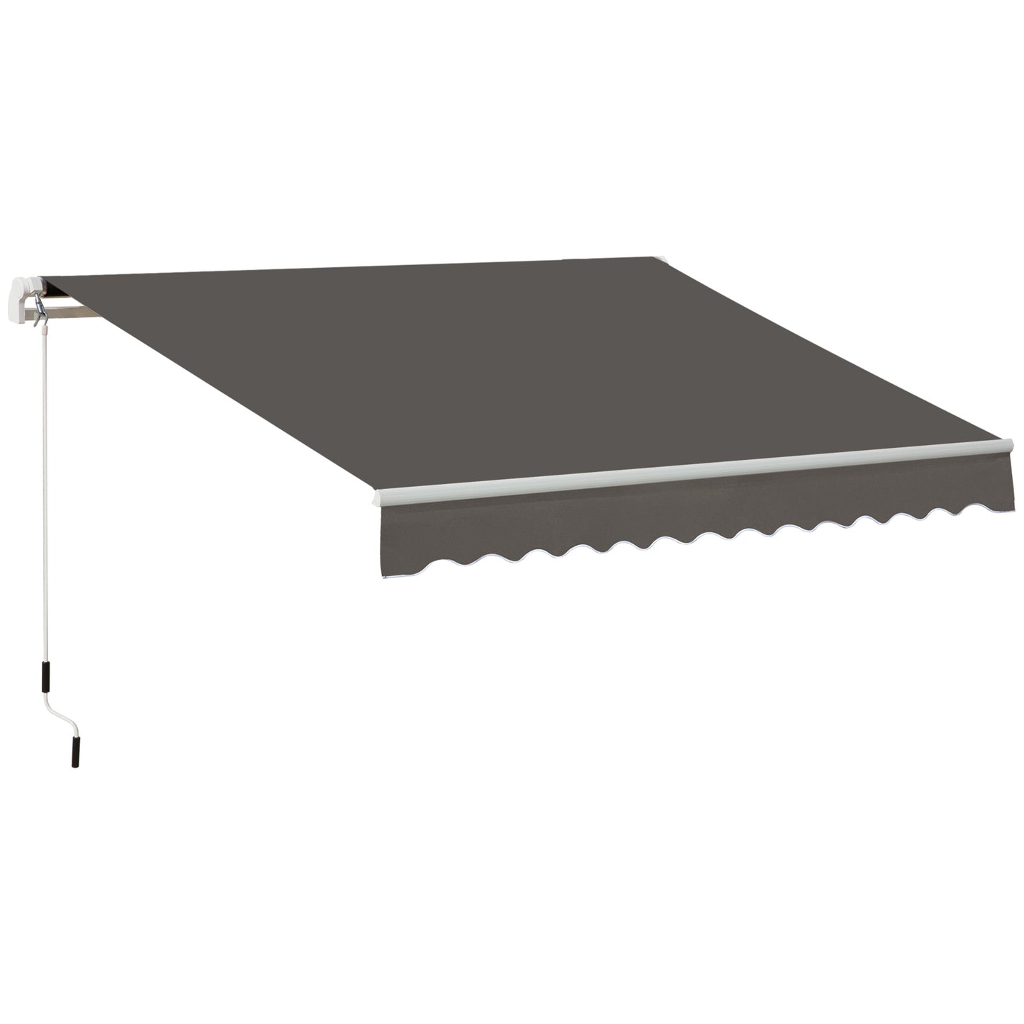 Photo of Outsunny Awning Canopy Manual Retractable Porch Sun Shade Shelter 3 x 2m Grey in Grey colour on a white background
