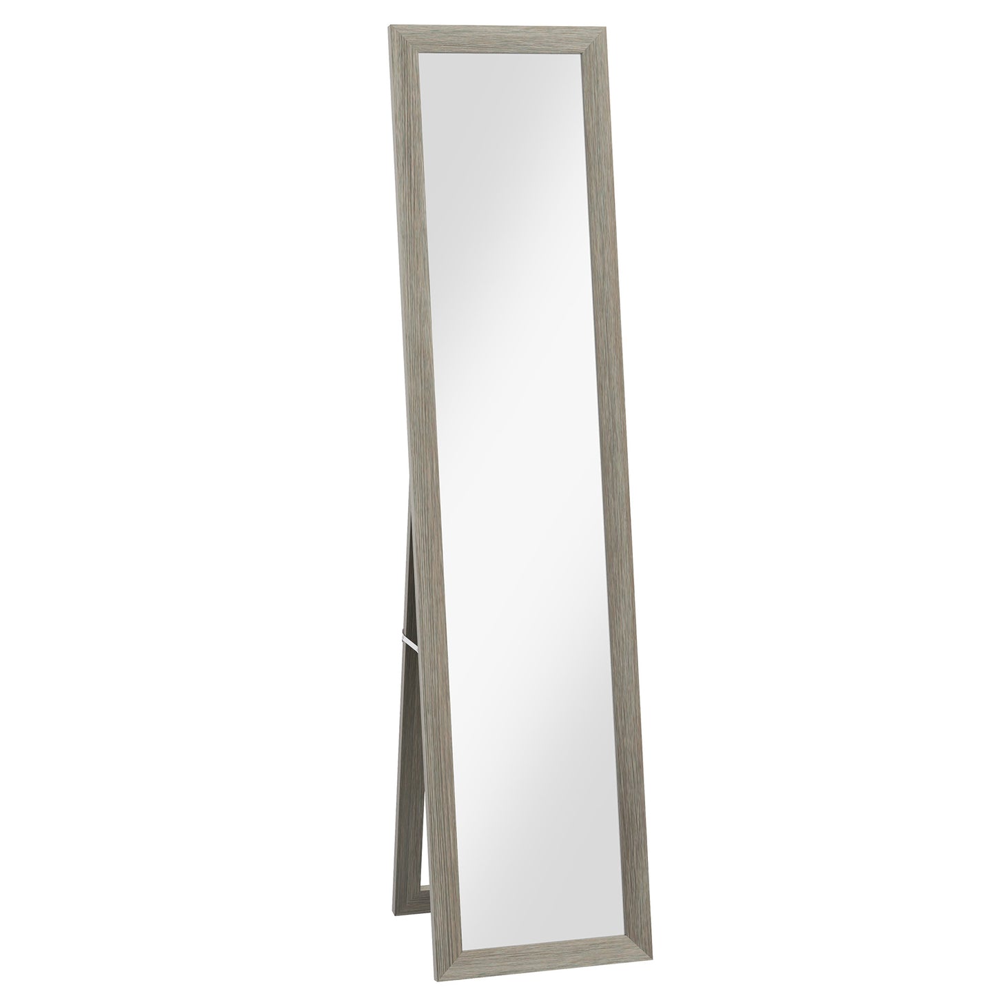 Photo of HOMCOM Full Length Mirror, 37 x 157 cm, Hanging or Freestanding, Rectangular Full Body Mirror for Living Room, Bedroom, Grey in Grey colour on a white background