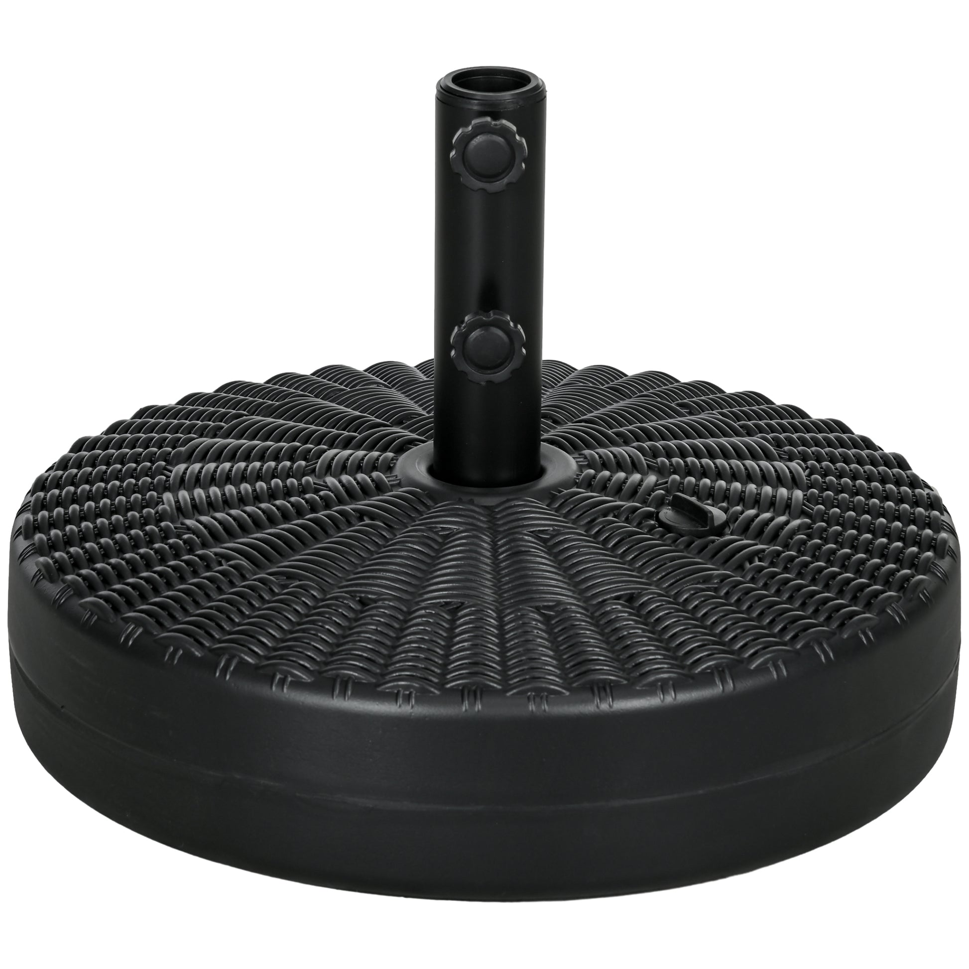 Photo of Outsunny 29kg Water/Sand Filled Rattan-Effect Parasol Base in Base colour on a white background