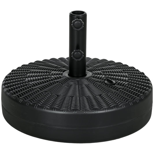 Photo of Outsunny 29kg Water/Sand Filled Rattan-Effect Parasol Base in Base colour on a white background