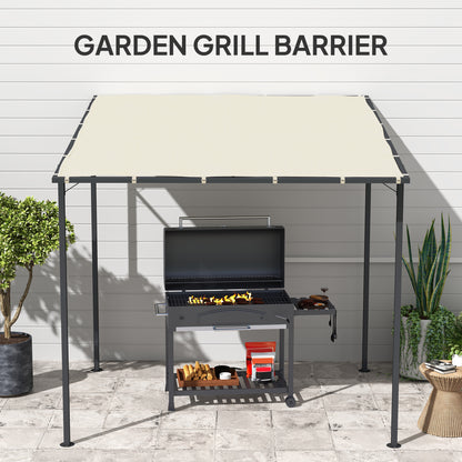 Outsunny pergola with cream canopy sheltering a garden grill