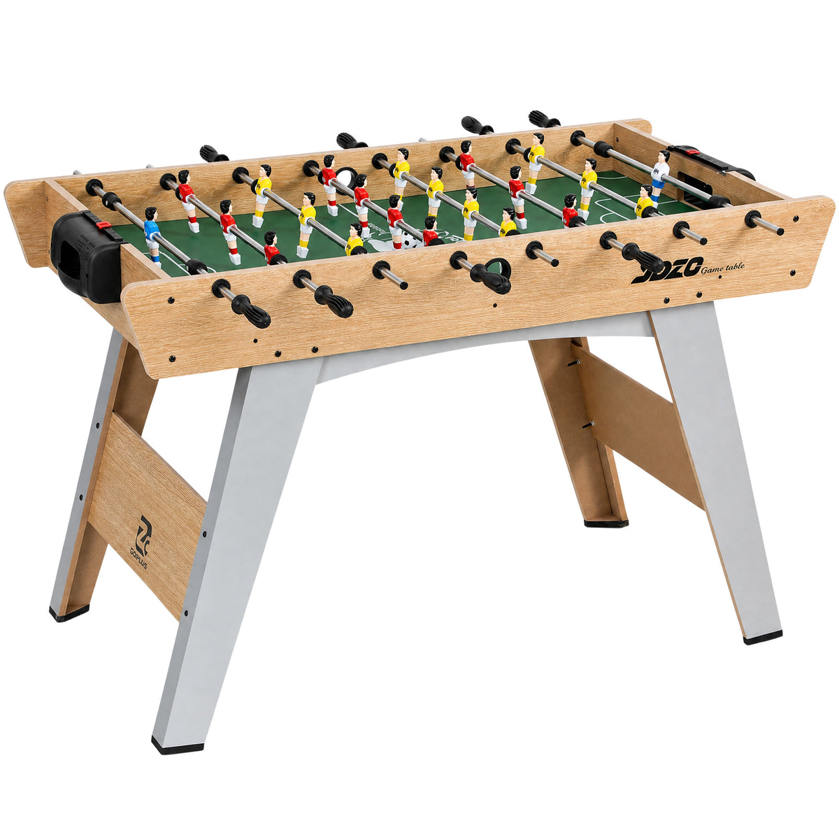 Photo of SPORTNOW 4ft Table Football, Foosball Game Table with 22 Players, 2 Balls and Manual Scorers for Family, Natural Wood Finish in Finish colour on a white background