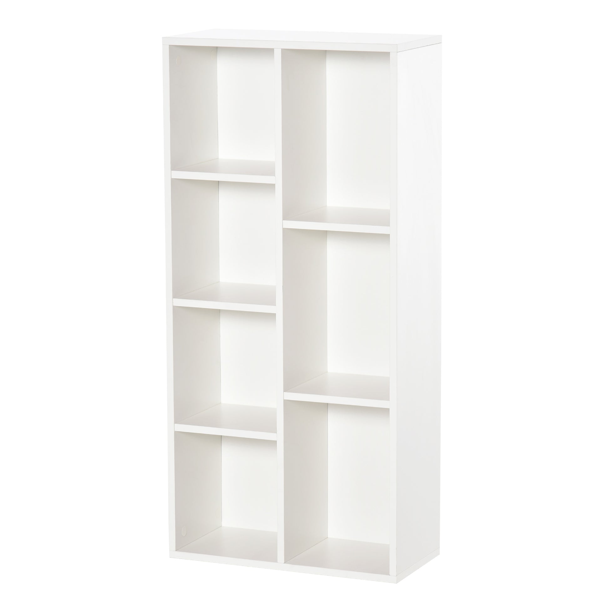 Photo of HOMCOM Seven-Cube Bookcase - White Wood Effect in Effect colour on a white background