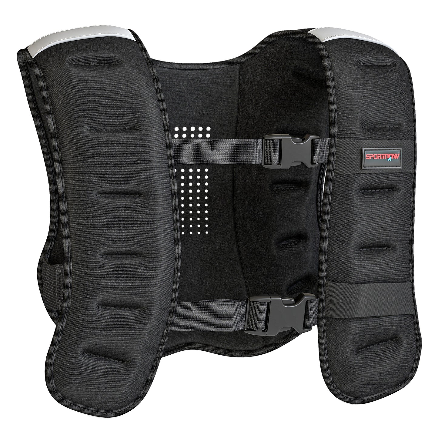 Photo of SPORTNOW Weighted Vest, 8 kg Weight Vest with Adjustable Straps, Reflective Strips, Black in Black colour on a white background