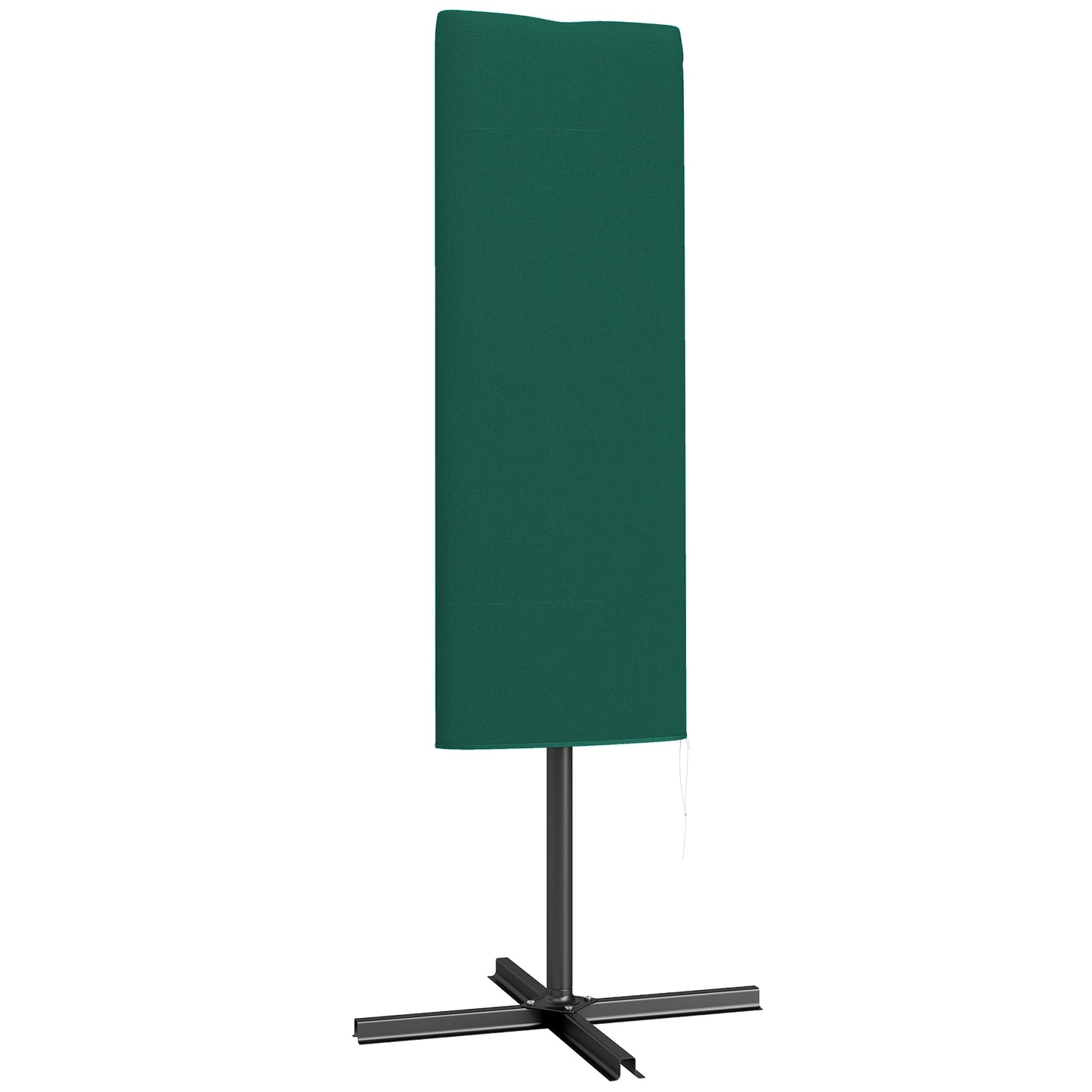 Photo of Outsunny Garden Parasol Cover, Outdoor Patio Umbrella Protector Weatherproof Garden Patio for 2-4.6m Parasol, Dark Green in Green colour on a white background