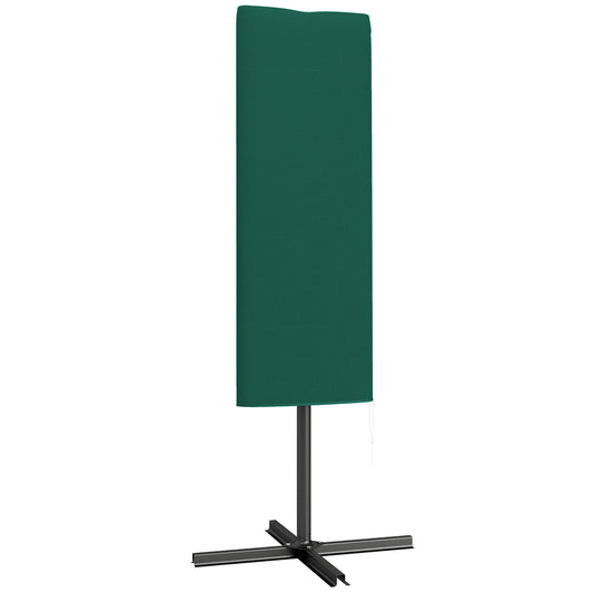 Photo of Outsunny Garden Parasol Cover, Outdoor Patio Umbrella Protector Weatherproof Garden Patio for 2-4.6m Parasol, Dark Green in Green colour on a white background