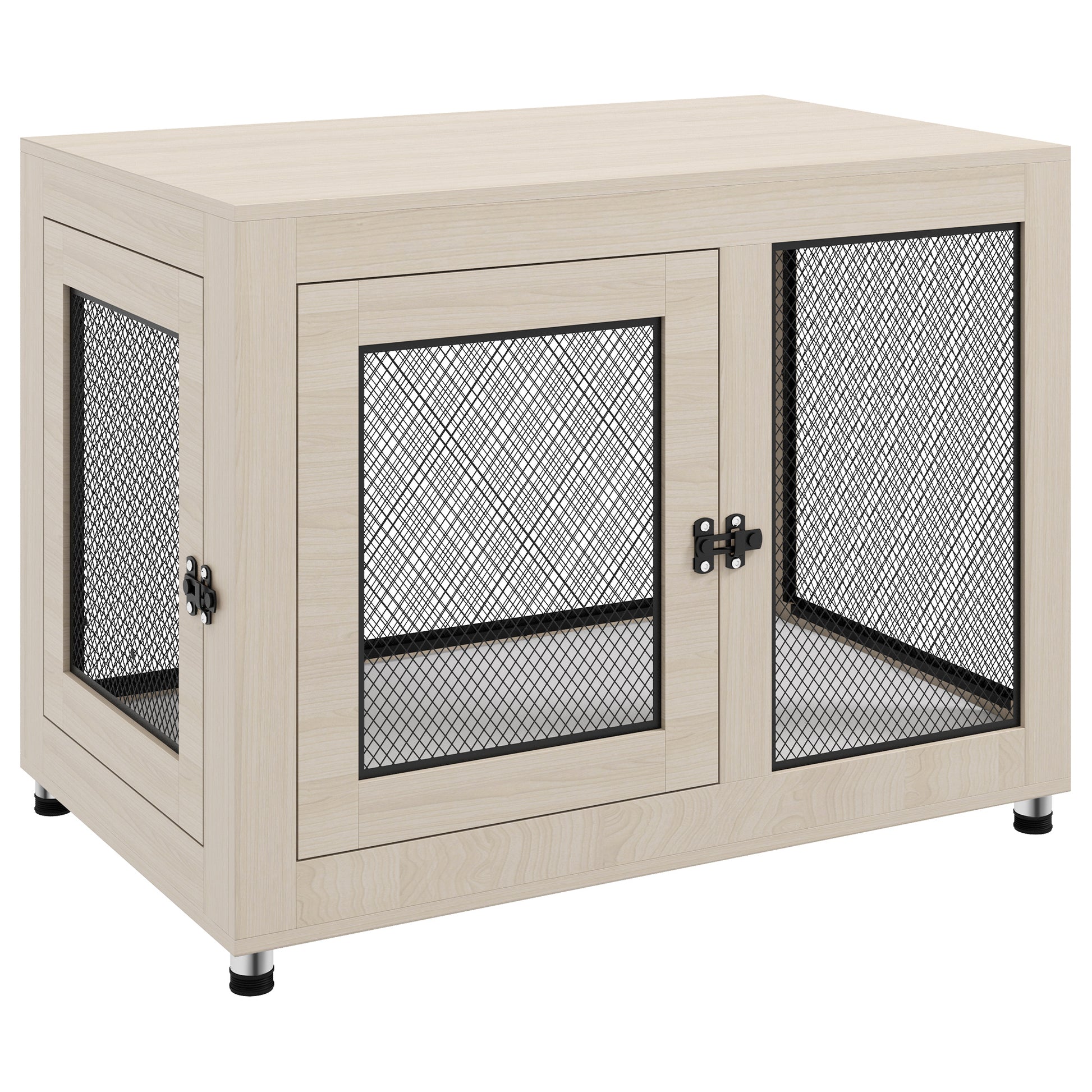 Photo of PawHut 2-in-1 Dog Cage & Side Table, with Two Doors, Cushion, for Large Dogs in Dogs colour on a white background