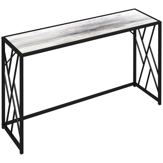 Photo of HOMCOM Console Table, Industrial Sofa Table with Metal Frame for Living Room, Hallway, 120 cm, Grey in Grey colour on a white background