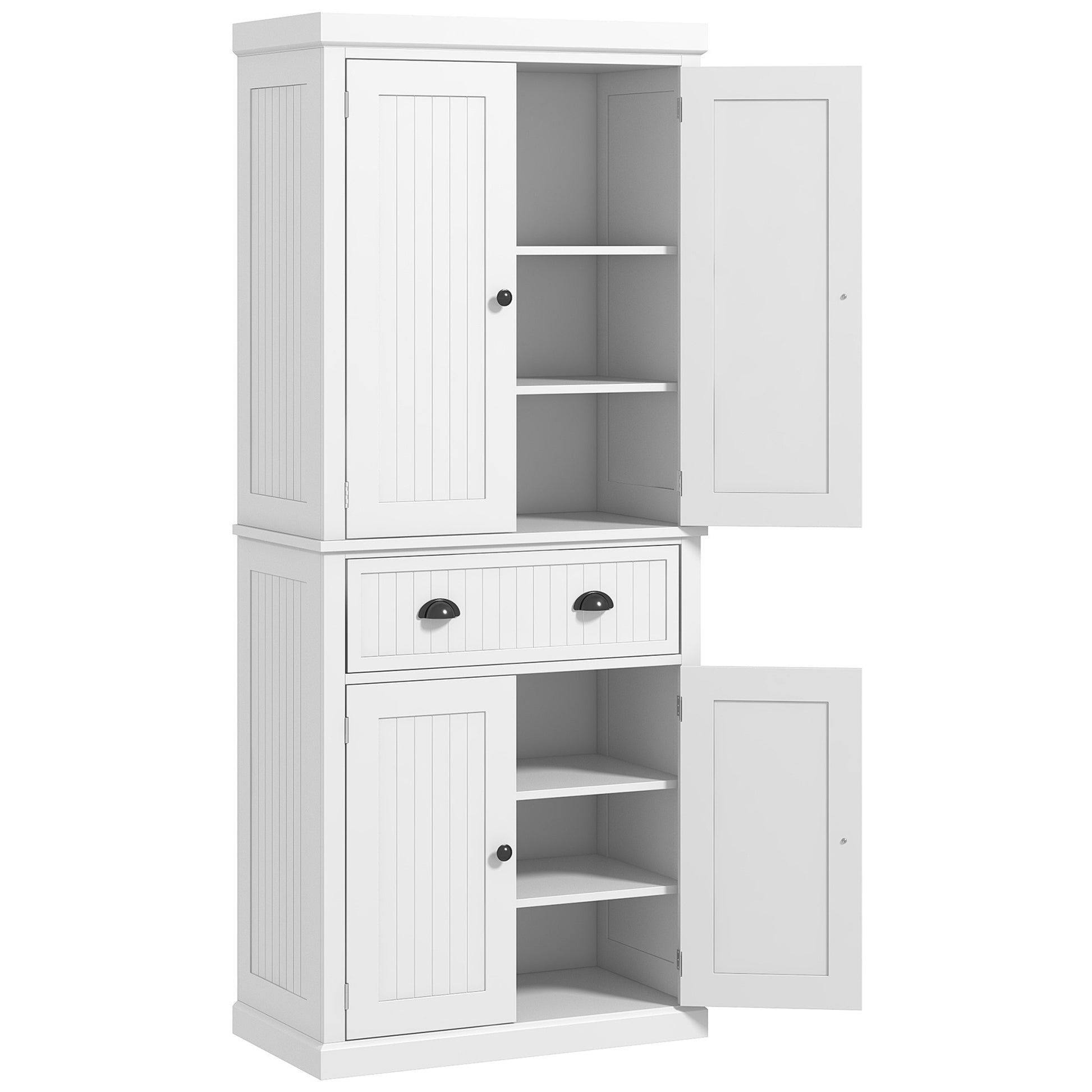 Photo of HOMCOM Freestanding Multi-Storage Kitchen Cabinet - White in White colour on a white background