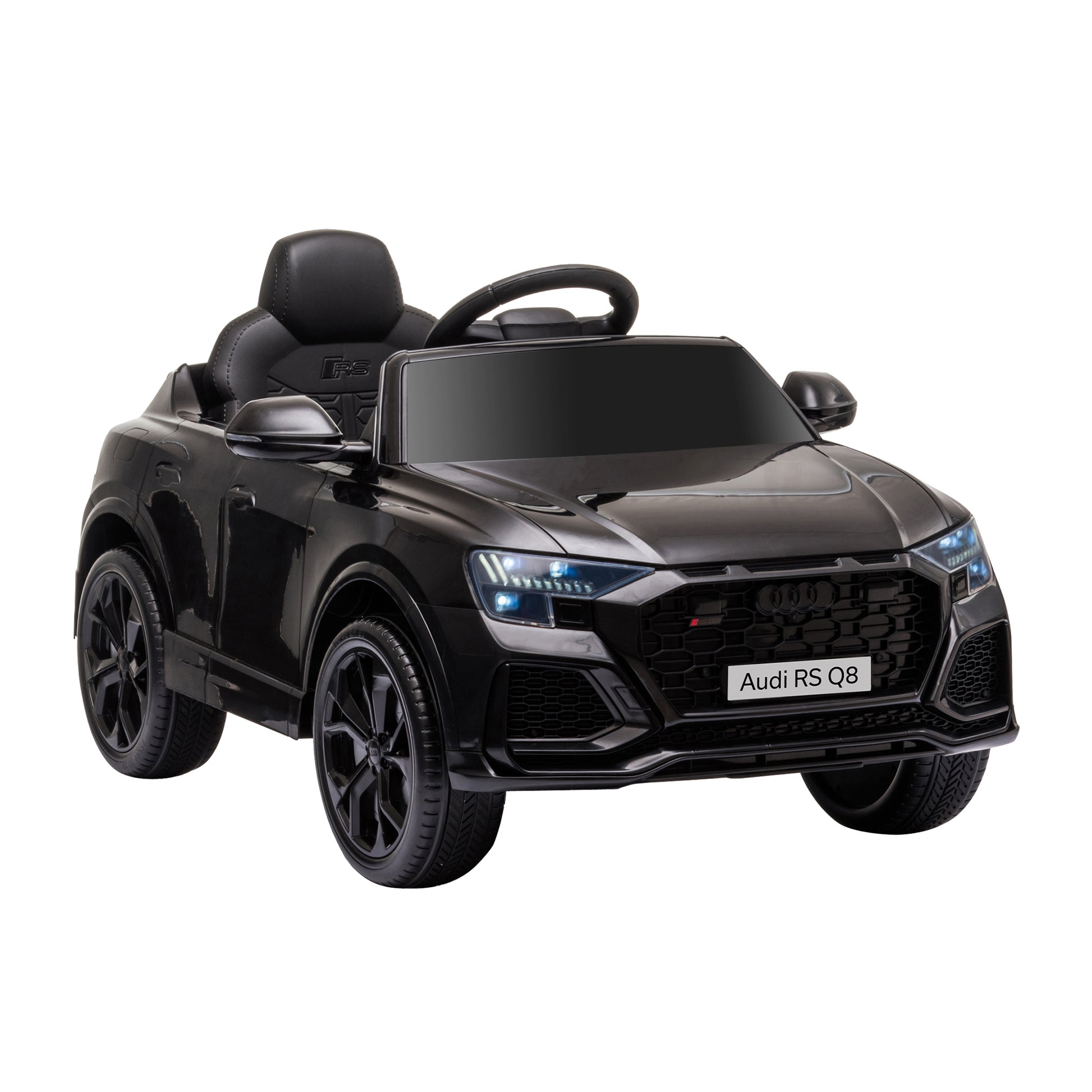 Photo of HOMCOM Licensed Audi RS Q8 Electric Ride On Car, with Remote Control, Black in Black colour on a white background