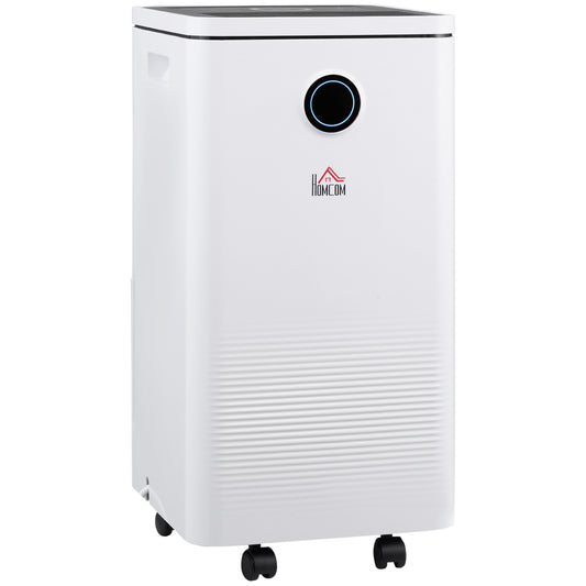 Photo of HOMCOM 10L/Day Dehumidifier with WiFi Smart App Control, 2.5L Water Tank, Digital Display, Sleep Mode, 24H Timer, Laundry Clothes Drying, for Home and Large Room Basement in Basement colour on a white background