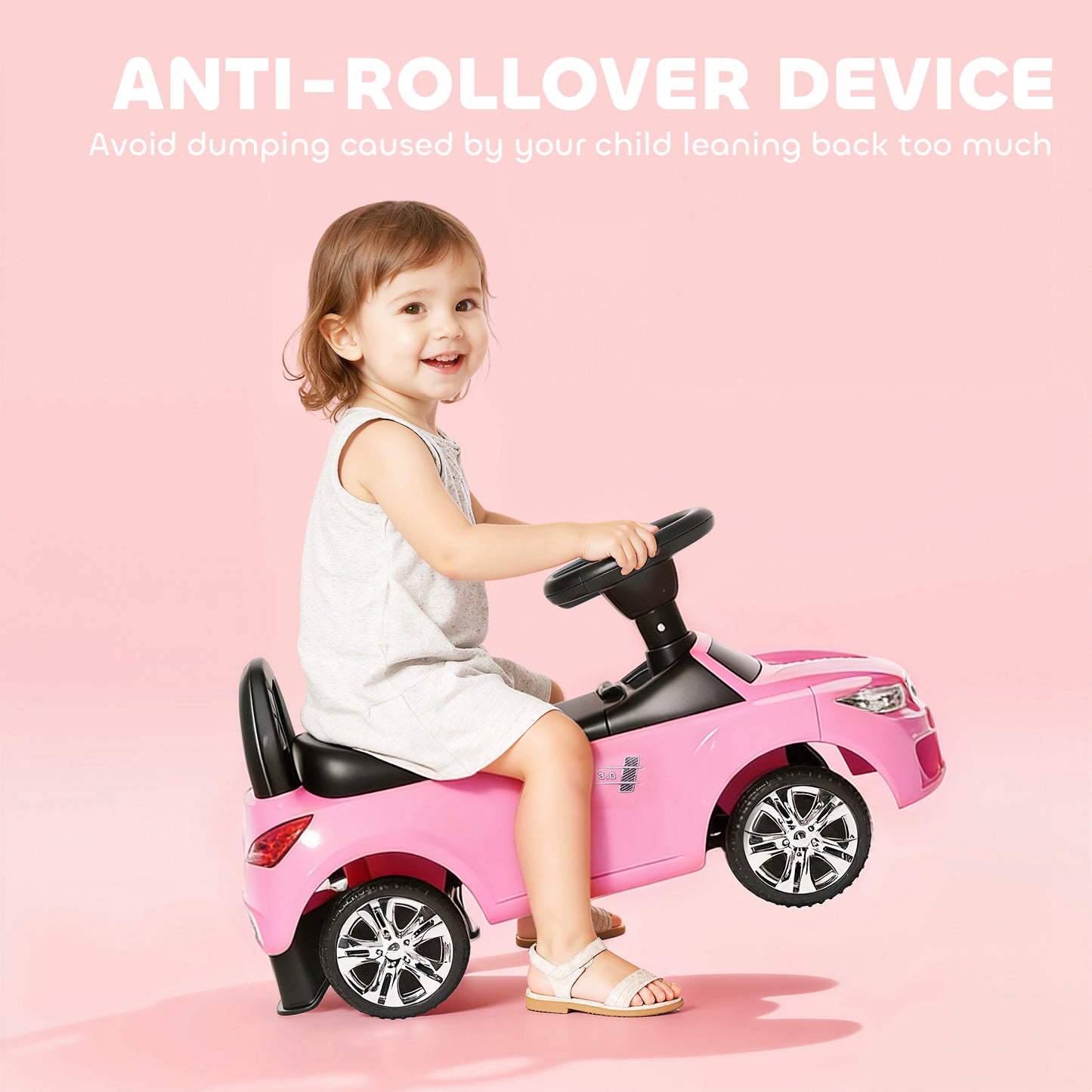 HOMCOM Ride on Car Baby Toddler Walker Foot to Floor Sliding Car Slider, Pink