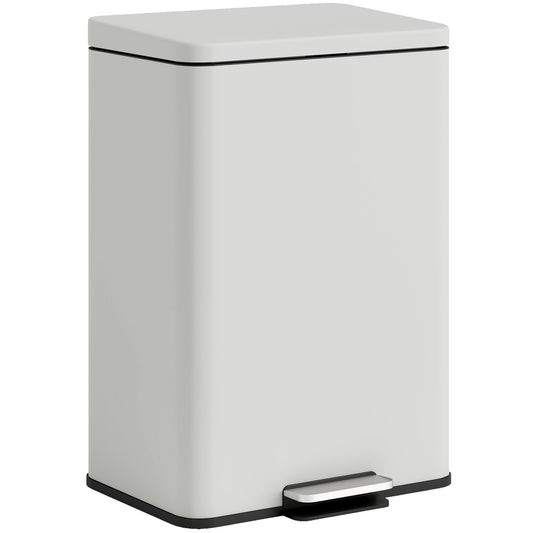 Photo of HOMCOM 20L Kitchen Bin with Soft-Close Lid and Stay-Open Function, Pedal Bin with Removable Inner Bucket for Kitchen, Office, Home, Cream in Cream colour on a white background