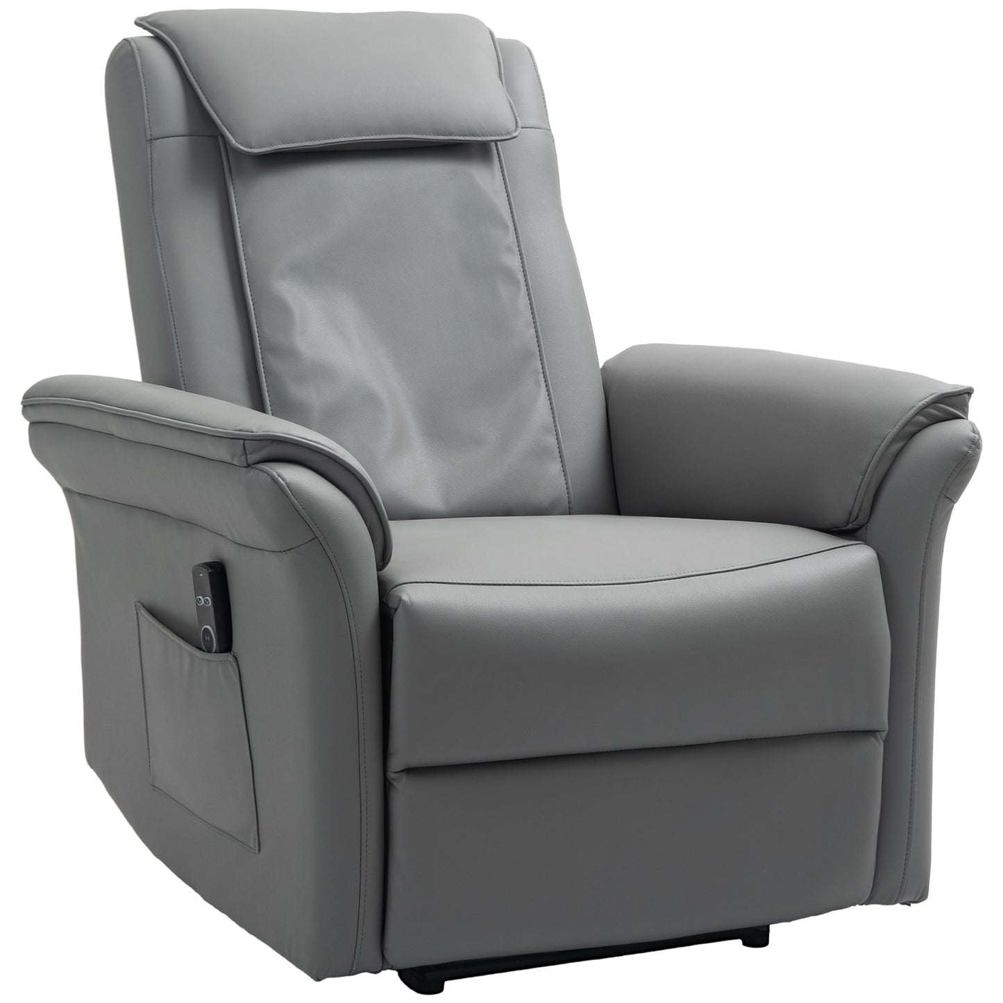 Photo of HOMCOM Kneading Faux Leather Electric Massage Recliner - Grey in Grey colour on a white background