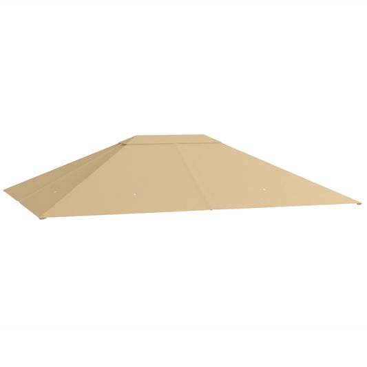Photo of Outsunny 3 x 4m Gazebo Canopy Replacement Cover, Gazebo Roof Replacement (TOP COVER ONLY), Khaki in Khaki colour on a white background