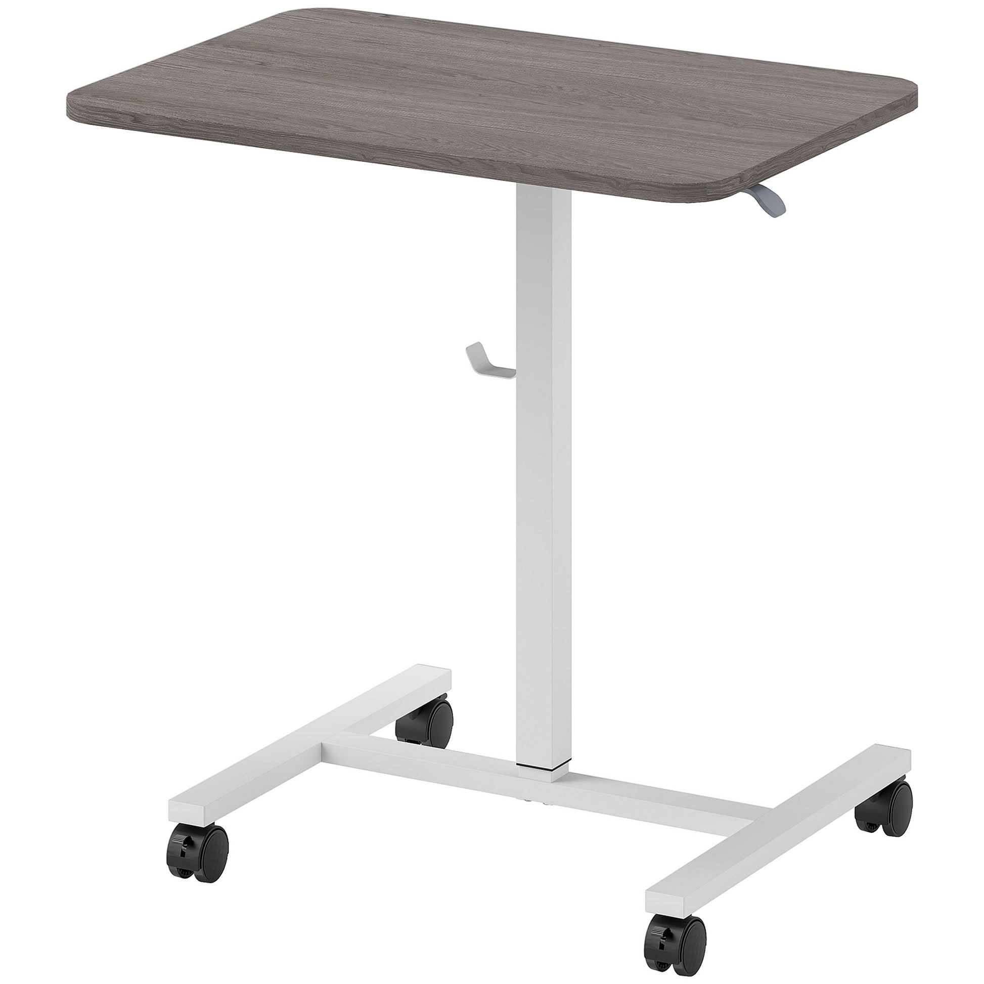Photo of HOMCOM 75-115cm Manual Adjustable Sit-To-Stand Desk - White/Grey in White/Grey colour on a white background