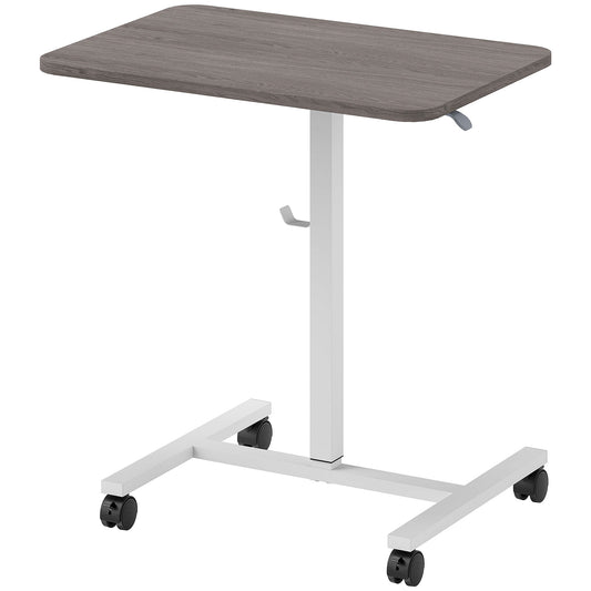 Photo of HOMCOM 75-115cm Manual Adjustable Sit-To-Stand Desk - White/Grey in White/Grey colour on a white background