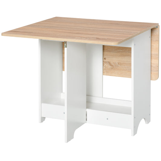 Photo of HOMCOM Foldable Dining Table Drop-Leaf Folding Desk Side Console with Storage Shelf for Kitchen,Dining Room in Room colour on a white background