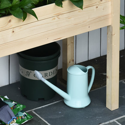 Outsunny wooden raised planter with open space beneath the bed