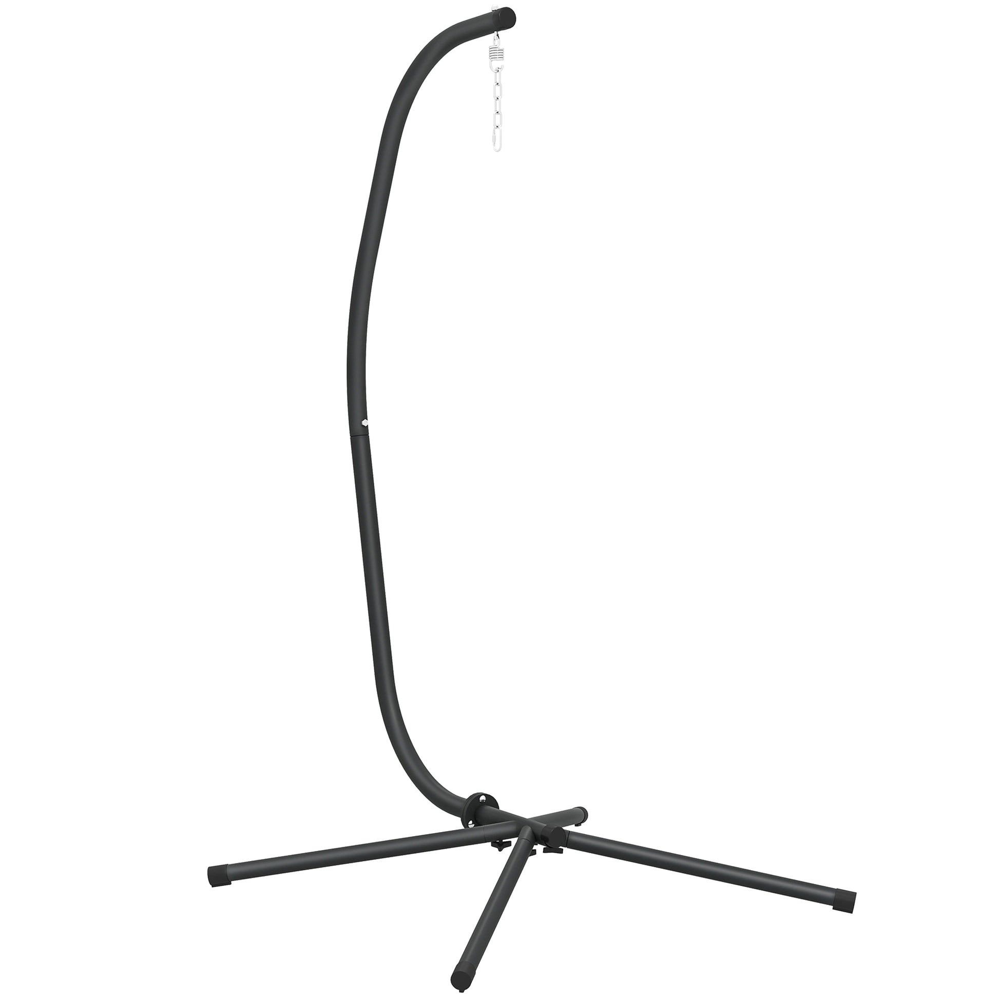 Photo of Outsunny Hanging Egg Chair Stand Only, Hammock Chair C-Stand with Hanging Chain, Black in Black colour on a white background