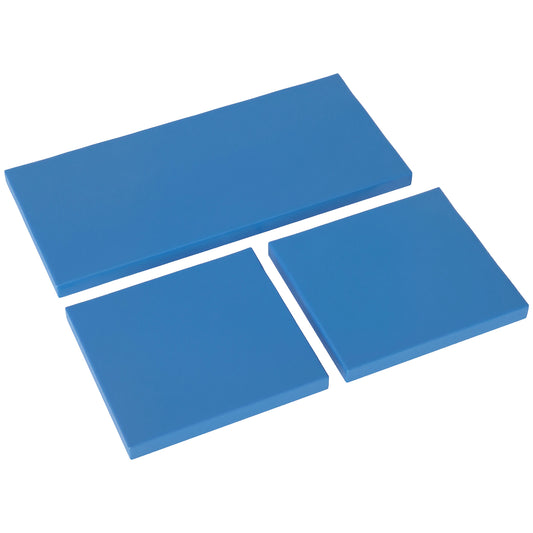 Photo of Outsunny Outdoor Seat Cushion Pads for Rattan Furniture, 3 PCs Garden Furniture Cushions,  Sky Blue in Blue colour on a white background