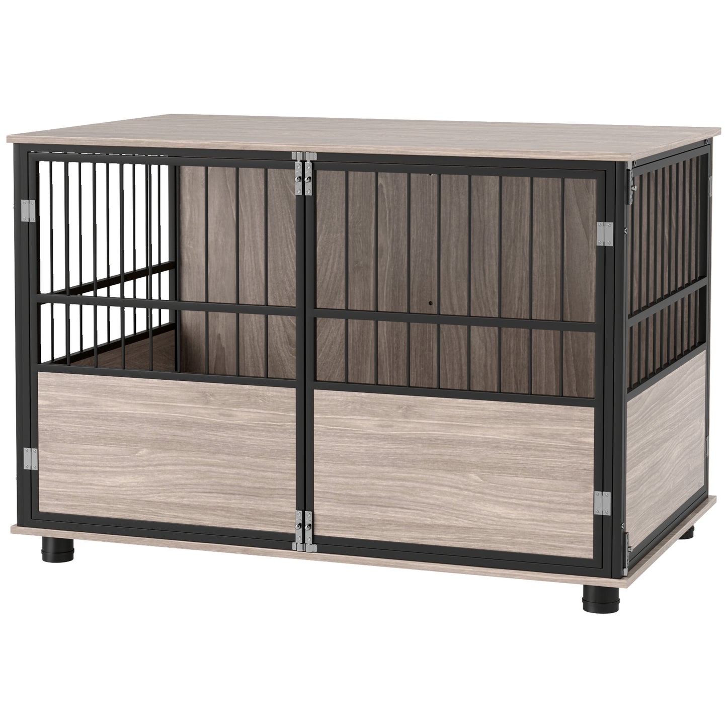 Photo of PawHut 100cm Furniture Style Dog Crate Dog Cage End Table Indoor with 3 Doors Soft Washable Cushion, for Large Sized Dogs in Dogs colour on a white background