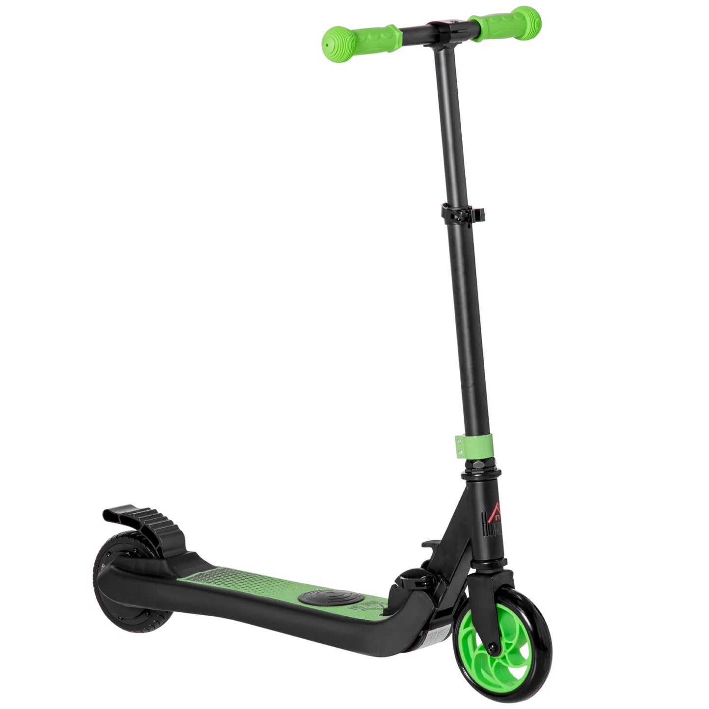 Photo of HOMCOM Folding Electric Scooter with Brake, for Ages 6+ Years, 8km/h Maximum Speed, Green in Green colour on a white background