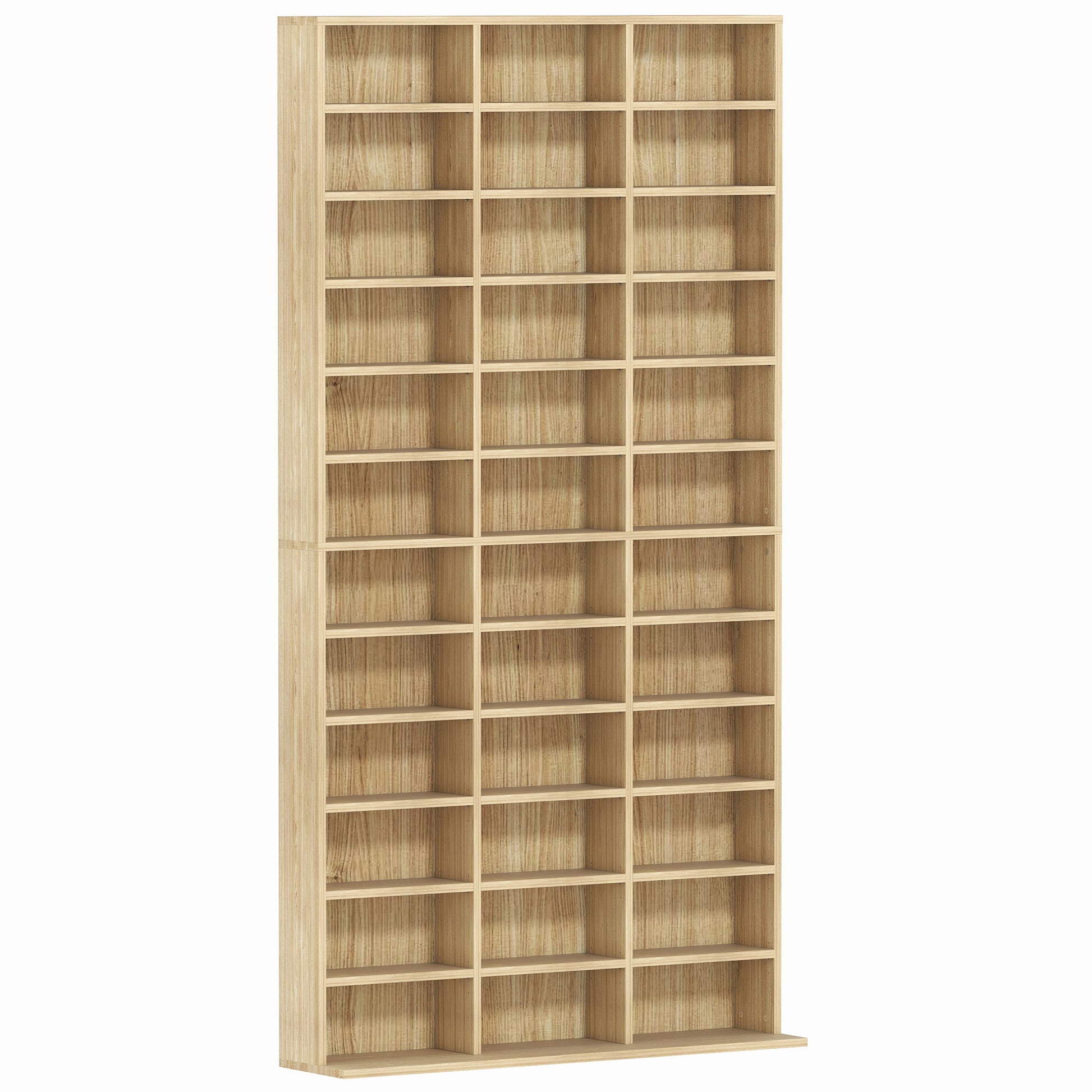 Photo of HOMCOM CD Storage Unit with Adjustable Shelves, 102 x 195 cm, Oak Tone in Tone colour on a white background