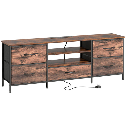 Photo of HOMCOM Multi-Storage Industrial TV Stand - Brown/Grey/Black in Brown/Grey/Black colour on a white background