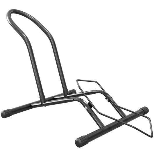 Photo of SPORTNOW Portable Bike Floor Stand, Freestanding Bike Rack for 16"-29" Kid's/Mountain/Road Bikes Home Garages Use in Use colour on a white background