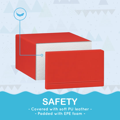 HOMCOM red padded foam block with a removable cover showing the foam interior