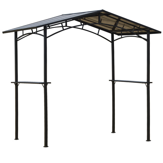 Photo of Outsunny 246 x 149cm Outdoor BBQ Protective Gazebo Tent Aluminium Steel Frame w/ 2 Shelves Hardtop Roof Canopy Ground Stakes Safe Cooking in Cooking colour on a white background