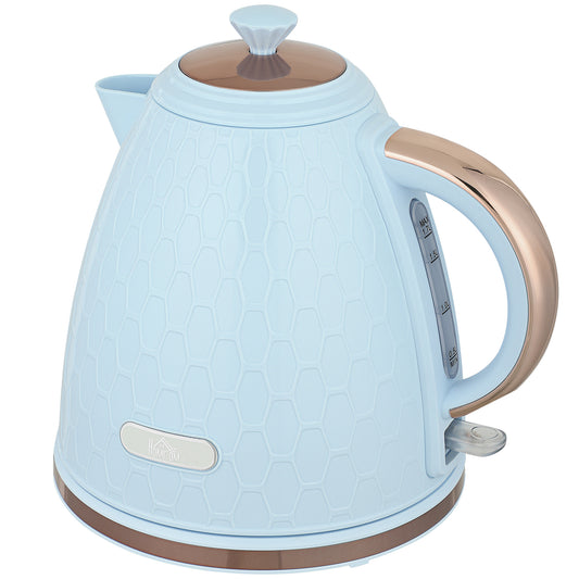Photo of HOMCOM 3kW Rapid Boil Honeycomb Kettle - Light Blue in Blue colour on a white background