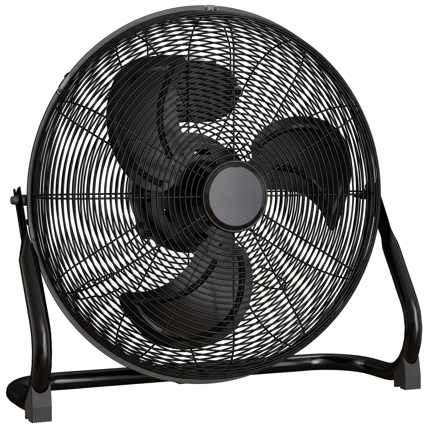 Photo of HOMCOM Metal Floor Fan with Tilting, High Velocity, 3 Speed, Portable Gym Fan for Home Office, Black in Black colour on a white background