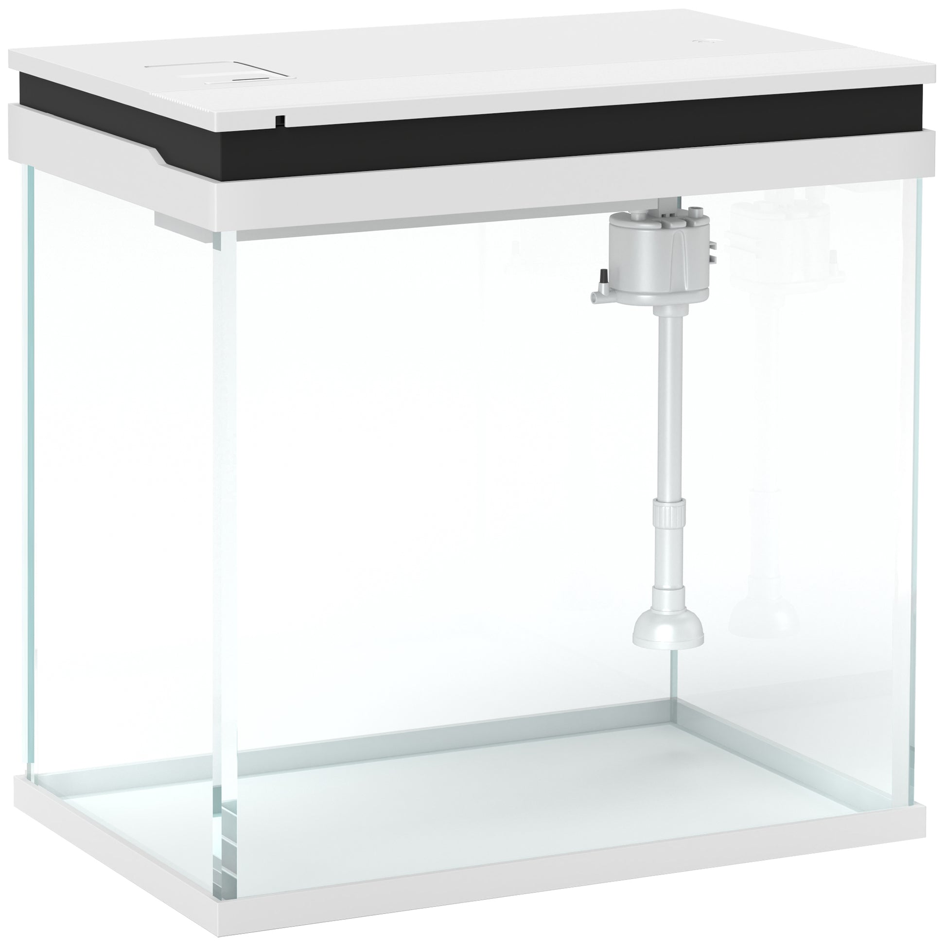 Photo of PawHut 26L Glass Fish Tank With Filter System, LED Lights, Water Pump, White in White colour on a white background